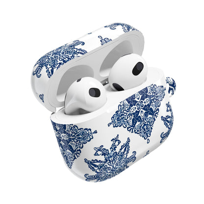 Blue Floral Damask AirPod Case — Ceramic Tile Pattern Protective Case - DIGITAL X