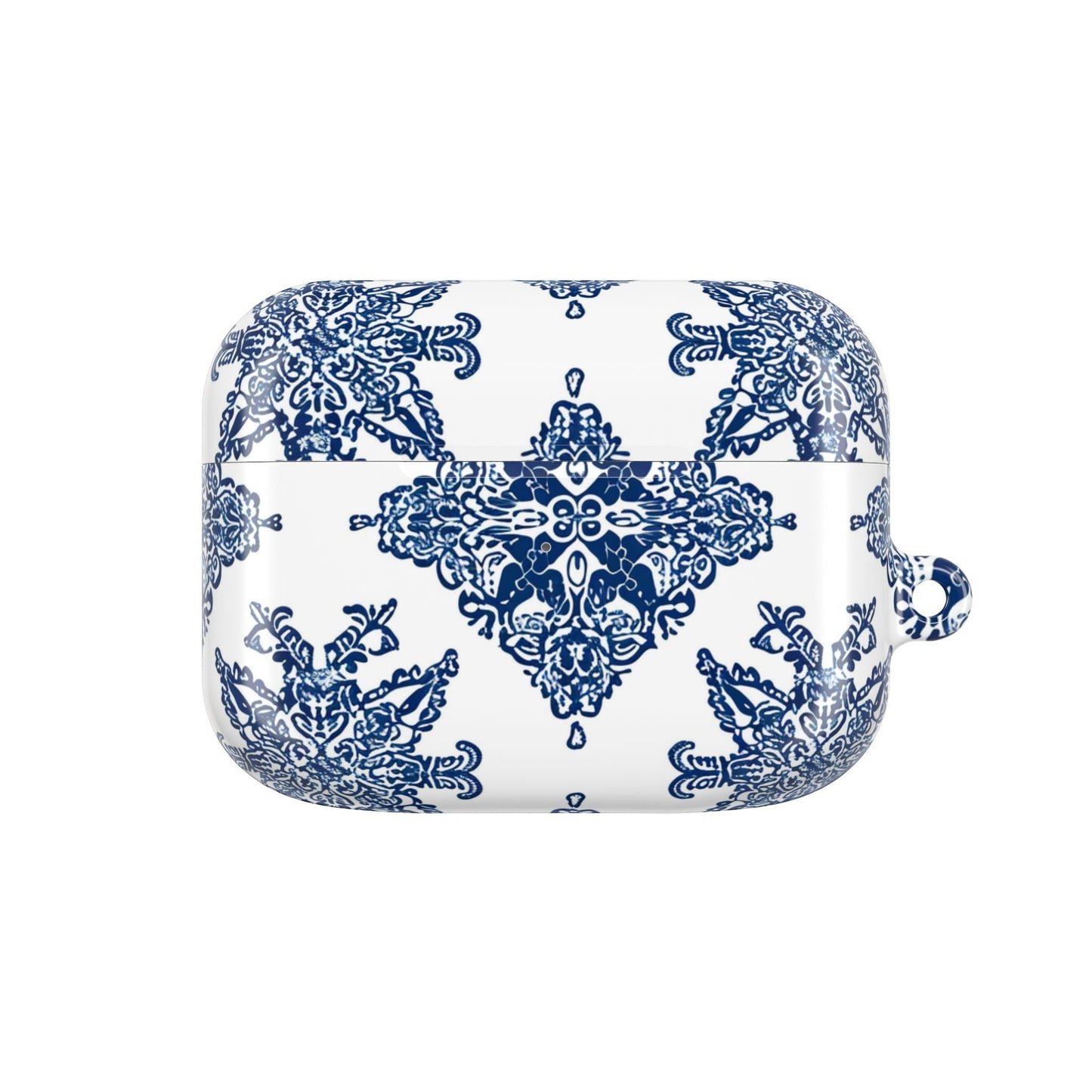 Blue Floral Damask AirPod Case — Ceramic Tile Pattern Protective Case - DIGITAL X