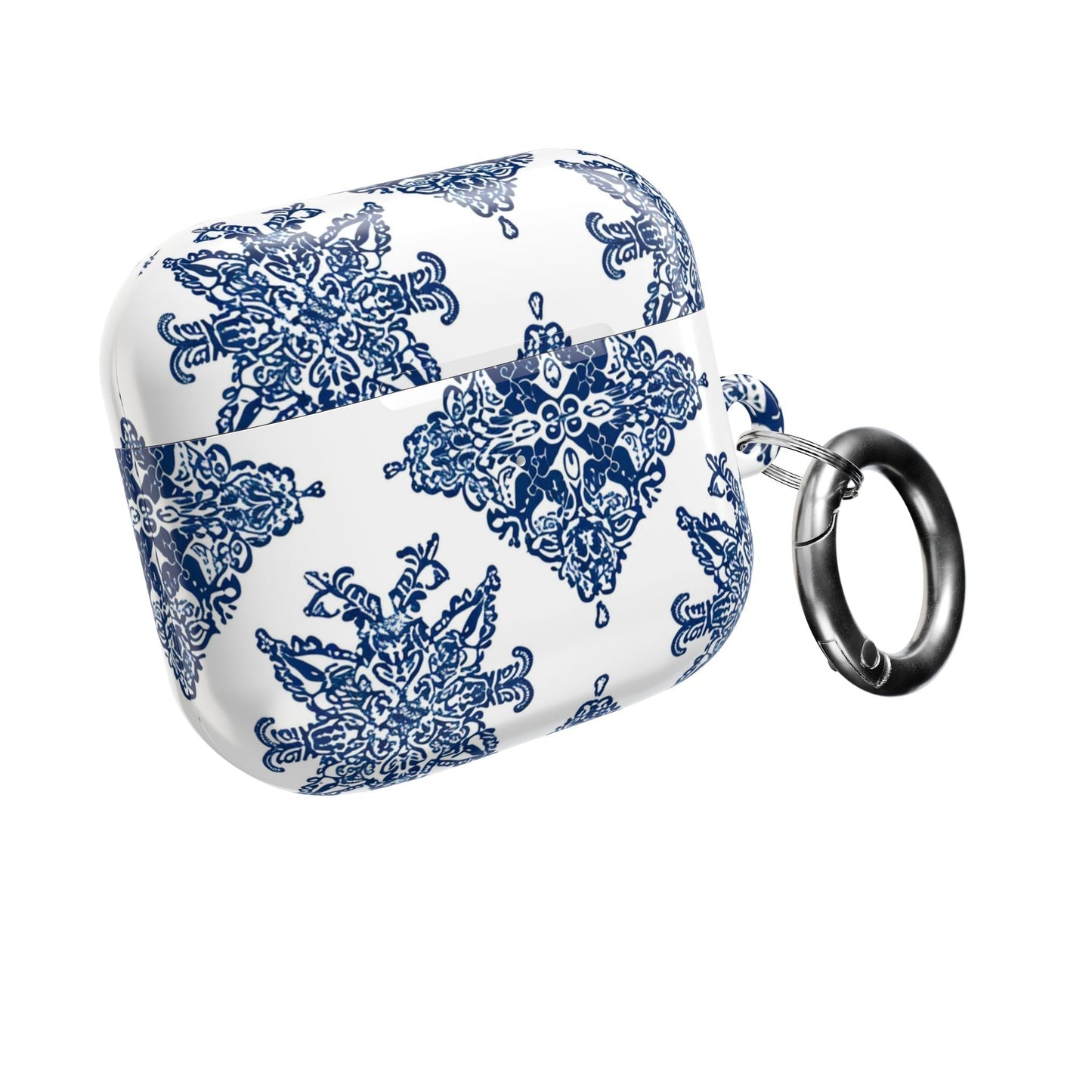 Blue Floral Damask AirPod Case — Ceramic Tile Pattern Protective Case - DIGITAL X