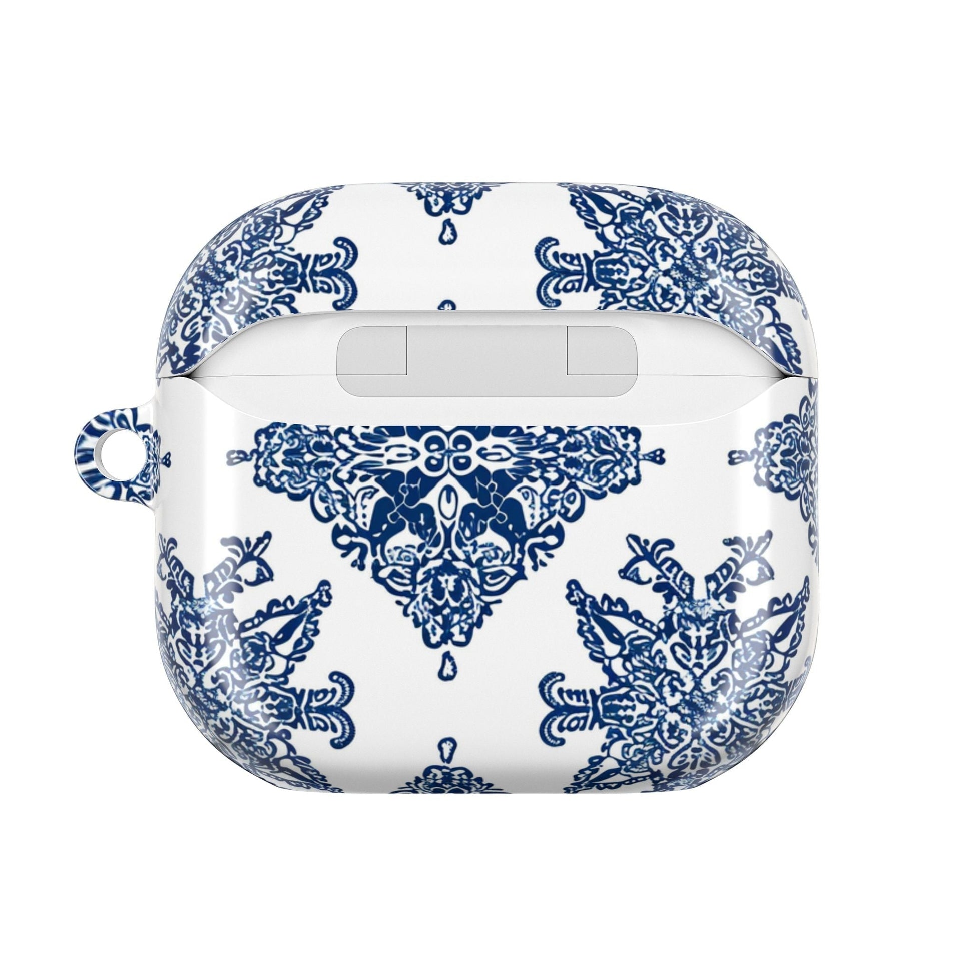 Blue Floral Damask AirPod Case — Ceramic Tile Pattern Protective Case - DIGITAL X