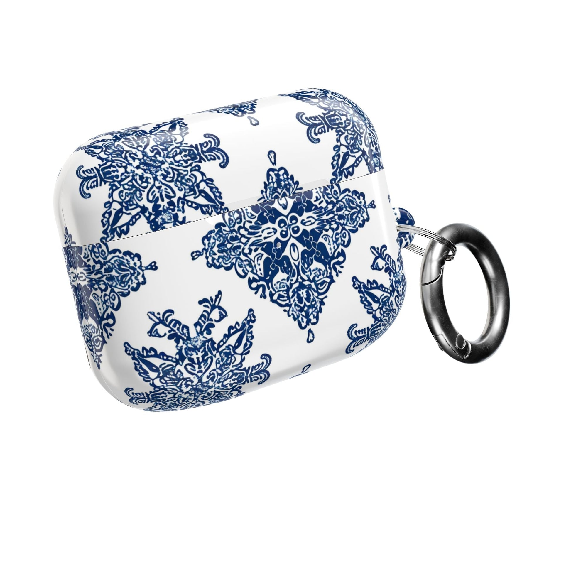 Blue Floral Damask AirPod Case — Ceramic Tile Pattern Protective Case - DIGITAL X