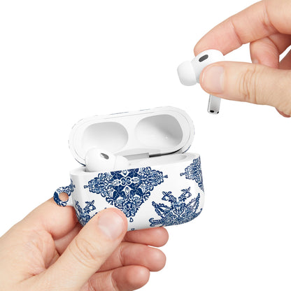 Blue Floral Damask AirPod Case — Ceramic Tile Pattern Protective Case - DIGITAL X