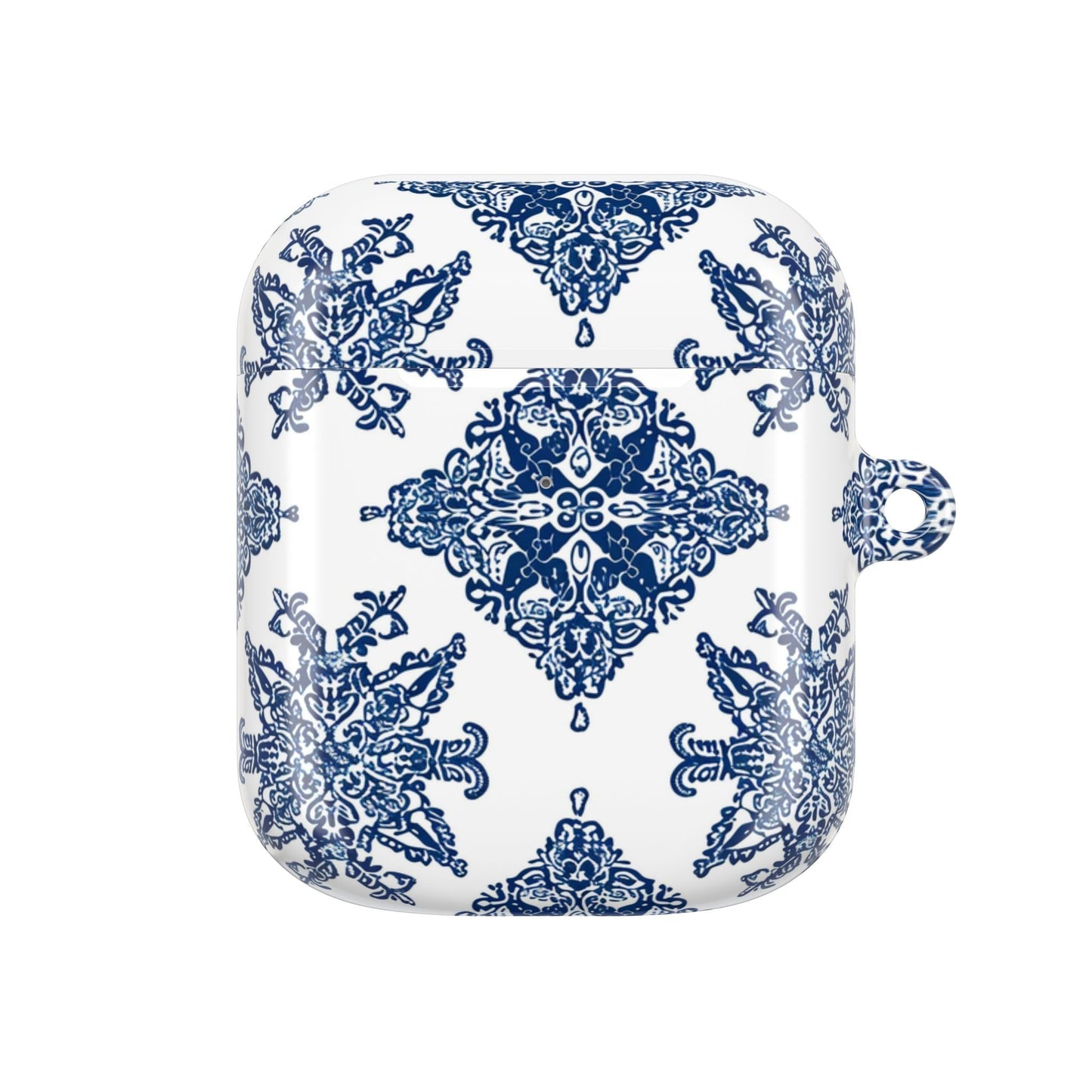 Blue Floral Damask AirPod Case — Ceramic Tile Pattern Protective Case - DIGITAL X