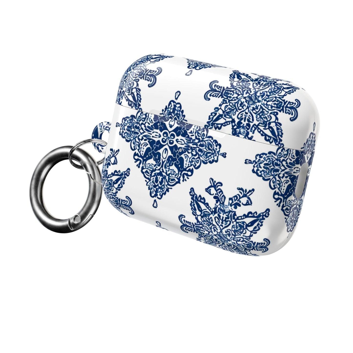 Blue Floral Damask AirPod Case — Ceramic Tile Pattern Protective Case - DIGITAL X
