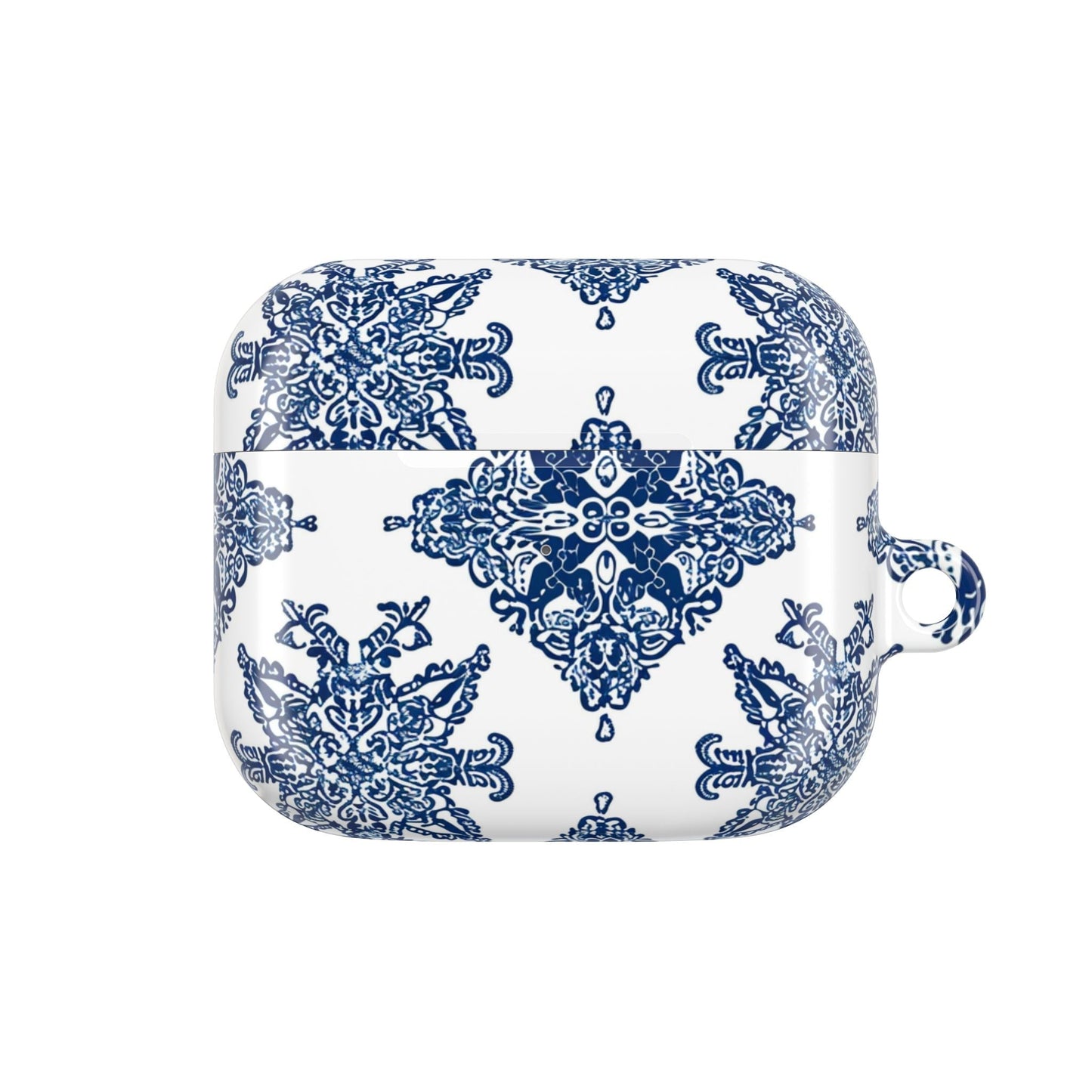 Blue Floral Damask AirPod Case — Ceramic Tile Pattern Protective Case - DIGITAL X