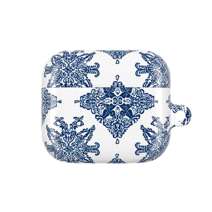 Blue Floral Damask AirPod Case — Ceramic Tile Pattern Protective Case - DIGITAL X