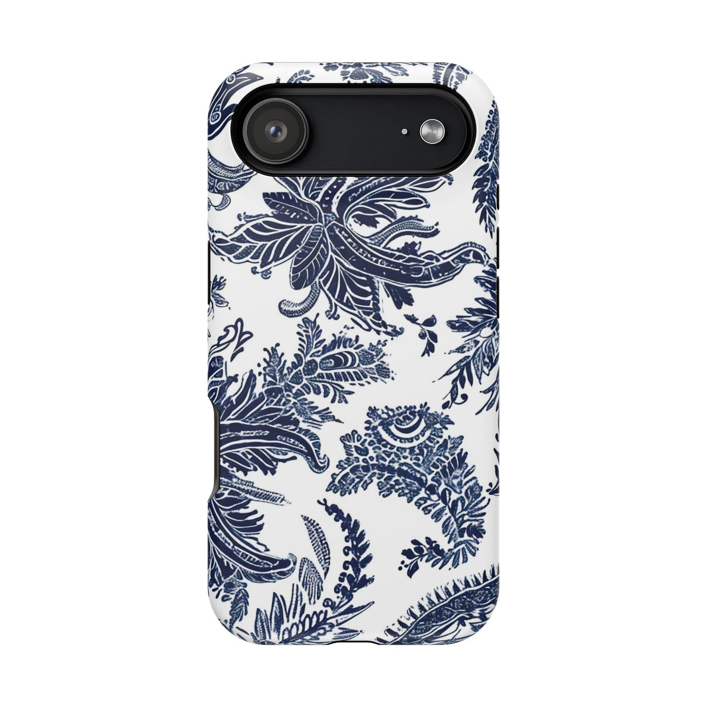 Blue Floral Damask Magnetic Impact - Resistant Phone Case - DIGITAL X