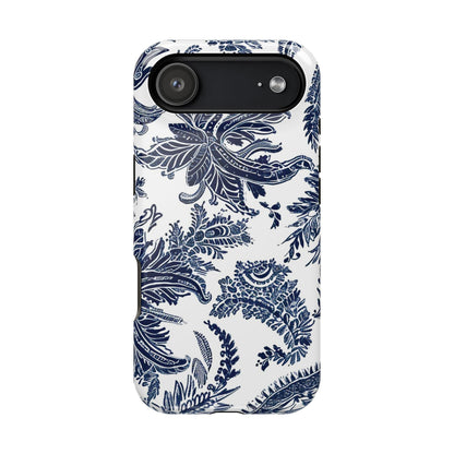 Blue Floral Damask Magnetic Impact - Resistant Phone Case - DIGITAL X