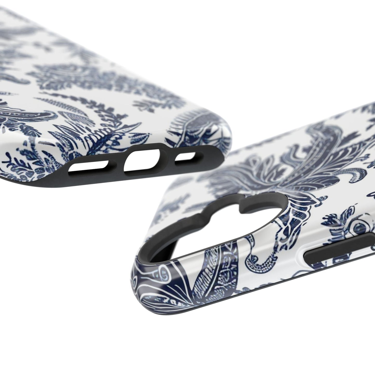 Blue Floral Damask Magnetic Impact - Resistant Phone Case - DIGITAL X