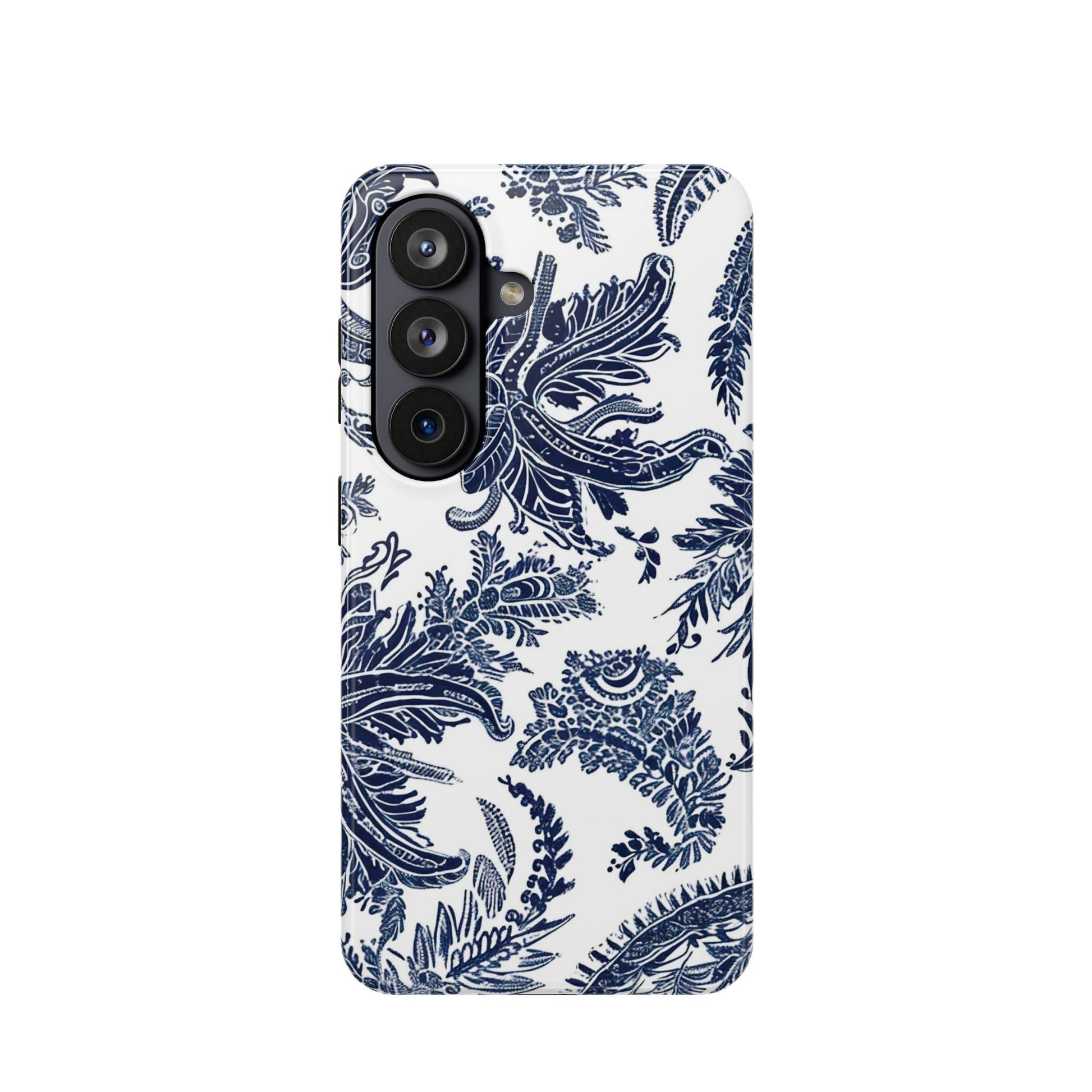 Blue Floral Damask Magnetic Impact - Resistant Phone Case - DIGITAL X