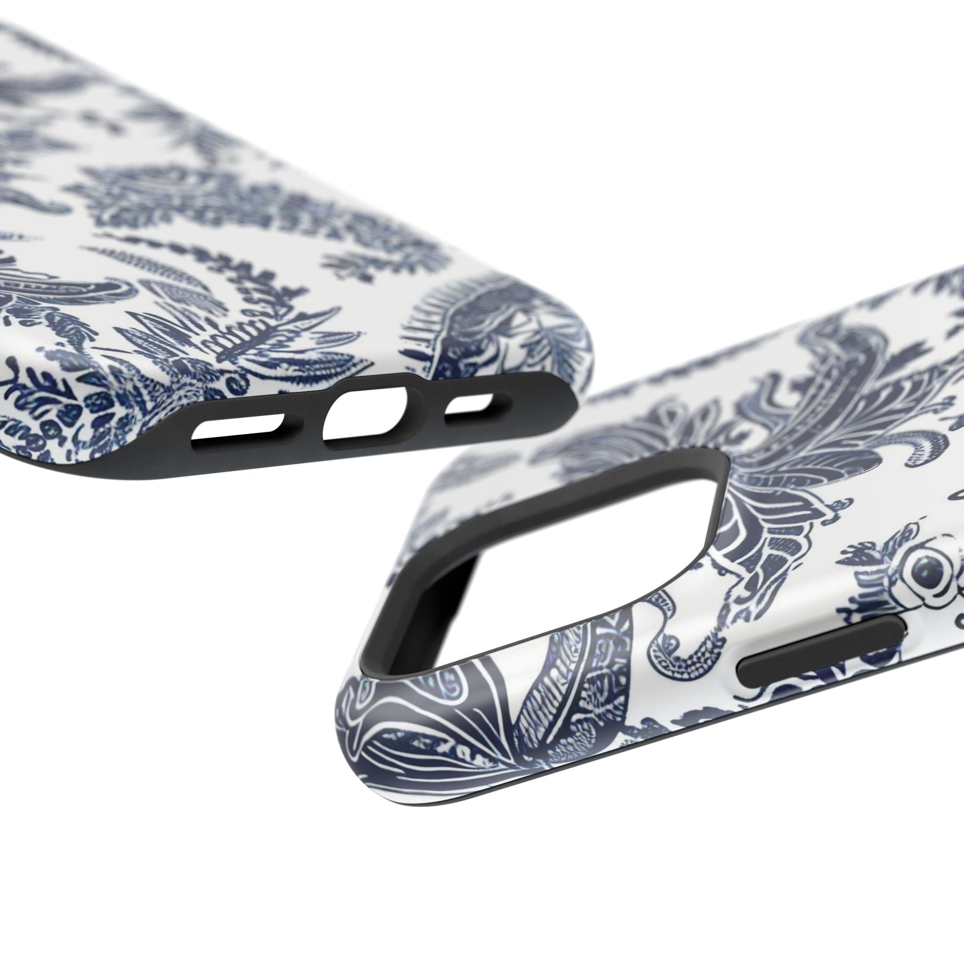 Blue Floral Damask Magnetic Impact - Resistant Phone Case - DIGITAL X