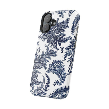 Blue Floral Damask Magnetic Impact - Resistant Phone Case - DIGITAL X