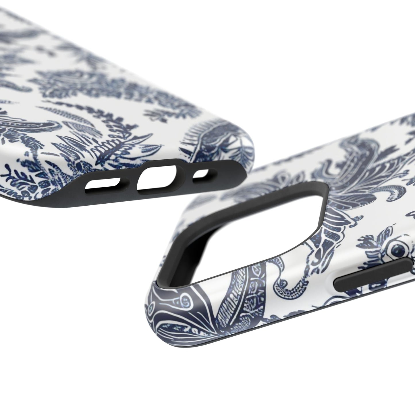 Blue Floral Damask Magnetic Impact - Resistant Phone Case - DIGITAL X