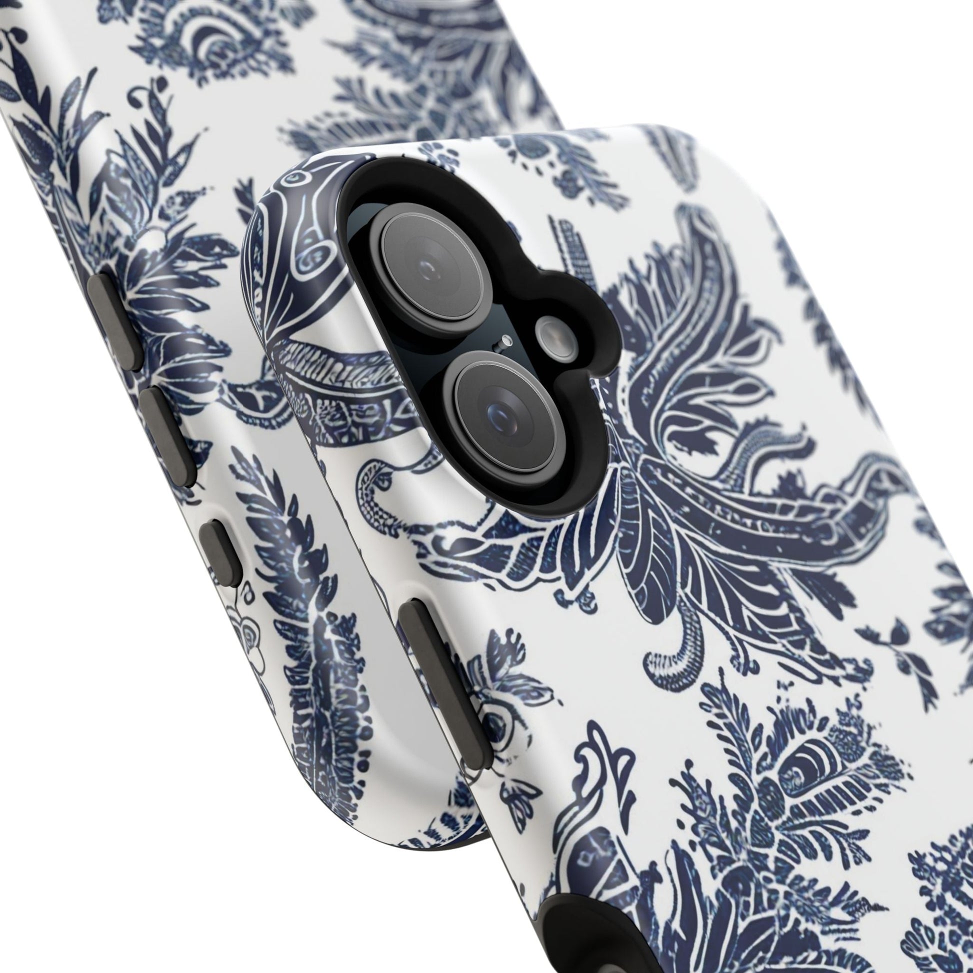 Blue Floral Damask Magnetic Impact - Resistant Phone Case - DIGITAL X