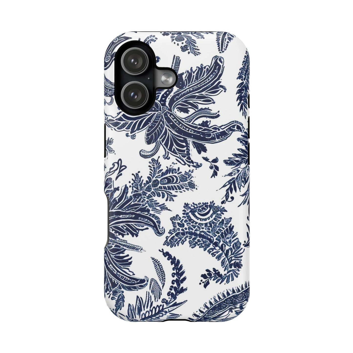 Blue Floral Damask Magnetic Impact - Resistant Phone Case - DIGITAL X