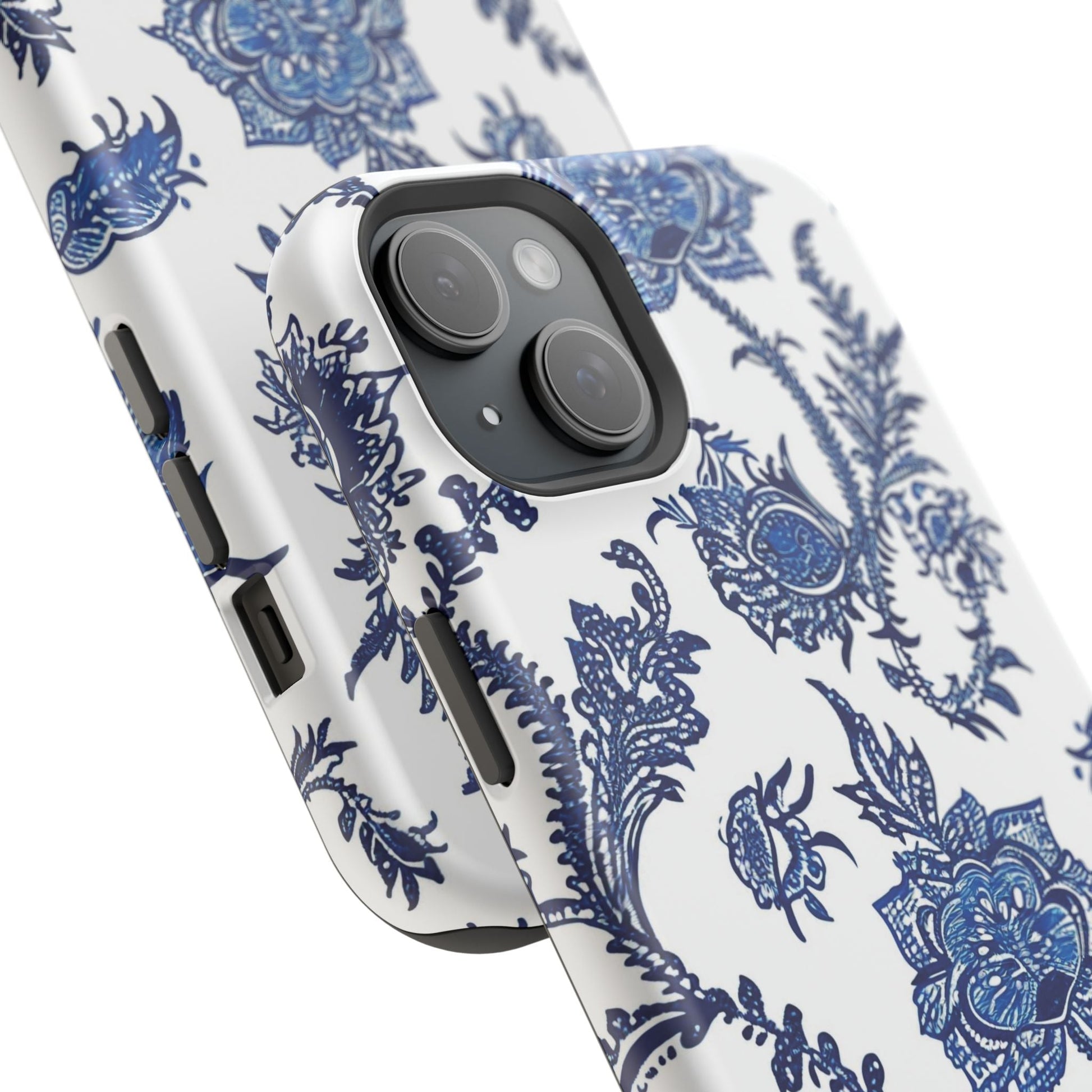 Blue Floral Magnetic Impact - Resistant Phone Case - DIGITAL X