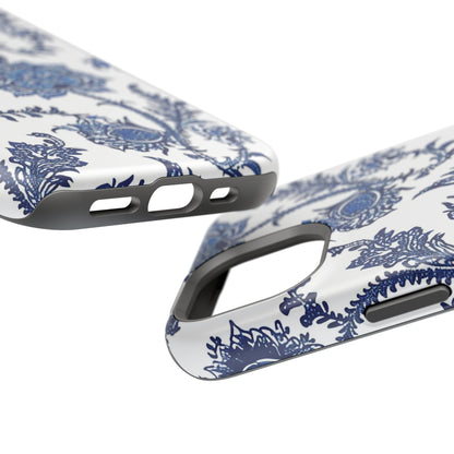 Blue Floral Magnetic Impact - Resistant Phone Case - DIGITAL X