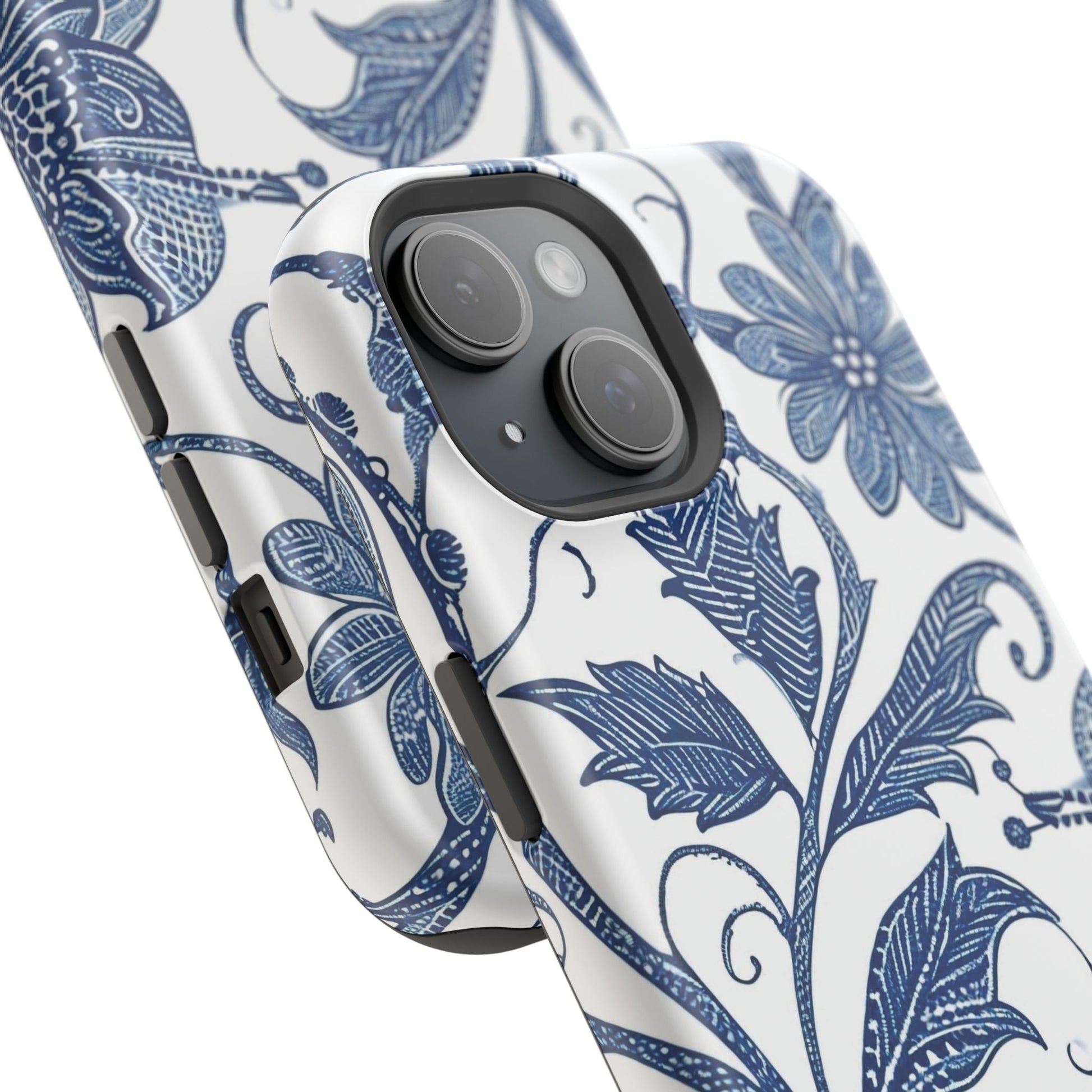 Blue Floral Magnetic Impact - Resistant Phone Case - DIGITAL X