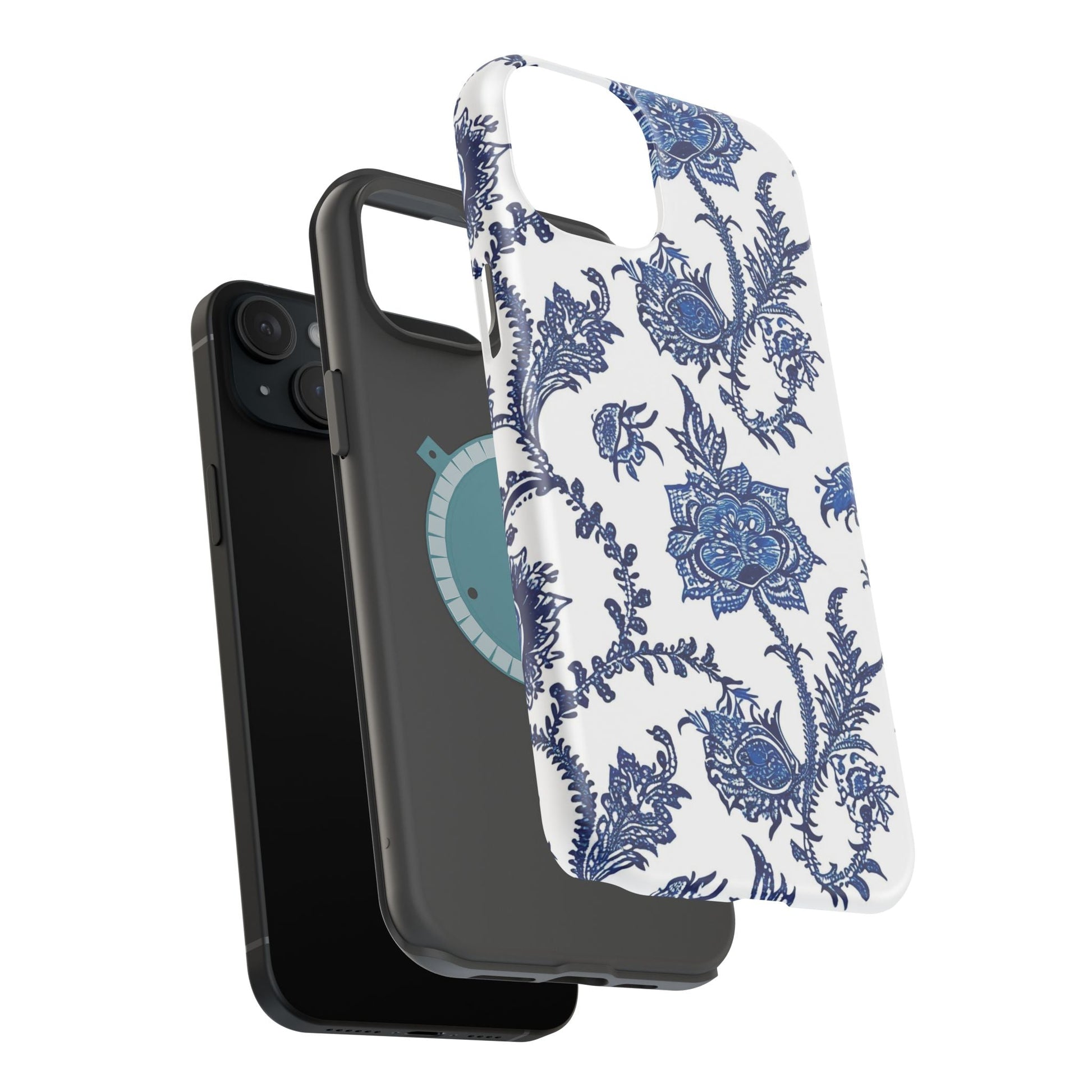 Blue Floral Magnetic Impact - Resistant Phone Case - DIGITAL X