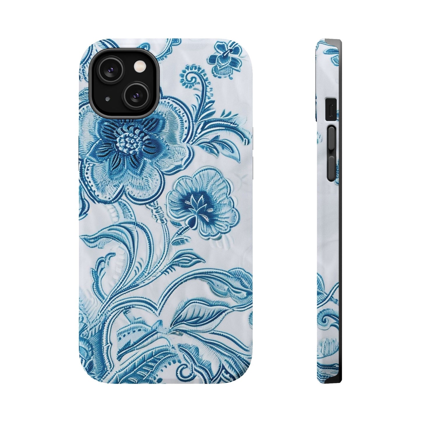 Blue Floral Magnetic Impact - Resistant Phone Case - DIGITAL X