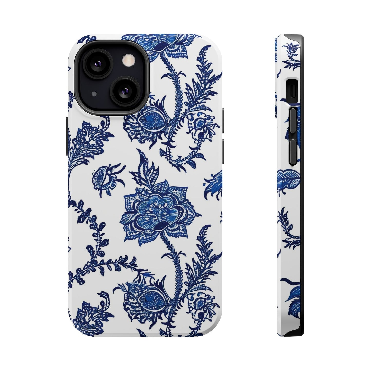 Blue Floral Magnetic Impact - Resistant Phone Case - DIGITAL X