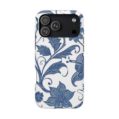 Blue Floral Magnetic Impact - Resistant Phone Case - DIGITAL X