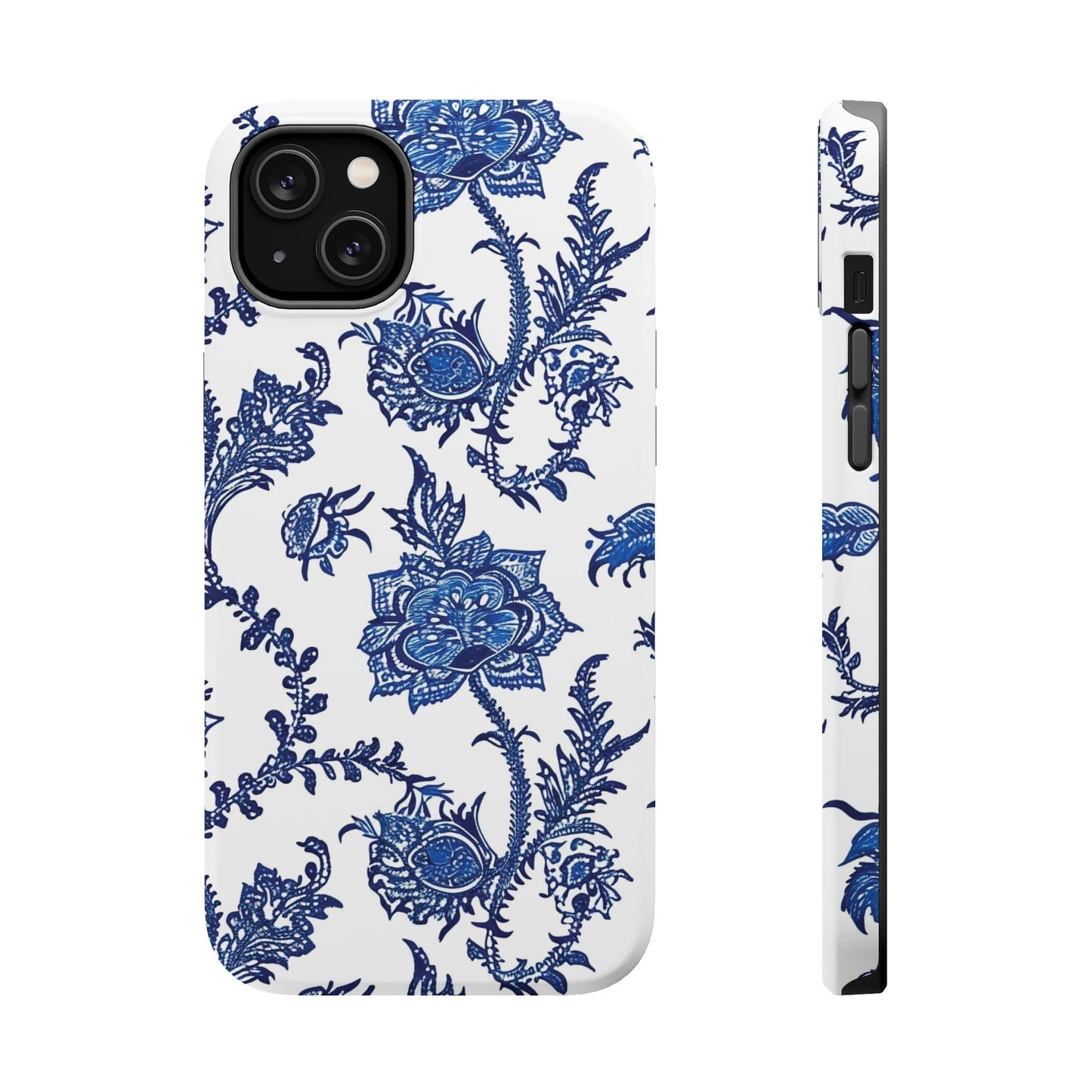 Blue Floral Magnetic Impact - Resistant Phone Case - DIGITAL X