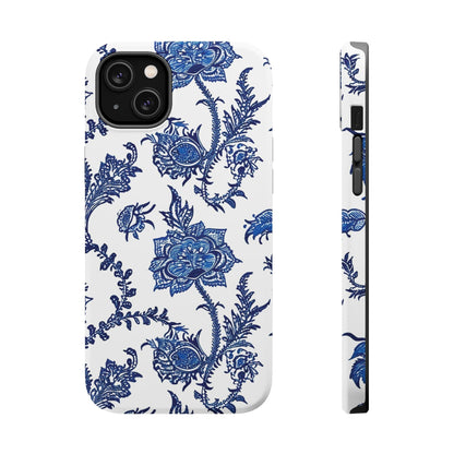 Blue Floral Magnetic Impact - Resistant Phone Case - DIGITAL X