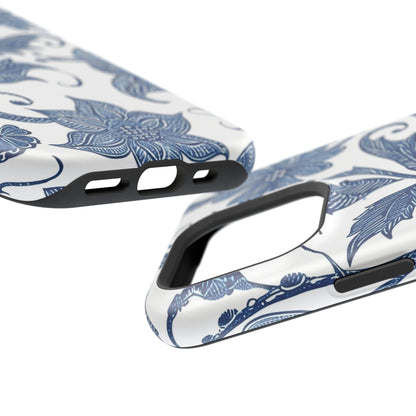 Blue Floral Magnetic Impact - Resistant Phone Case - DIGITAL X