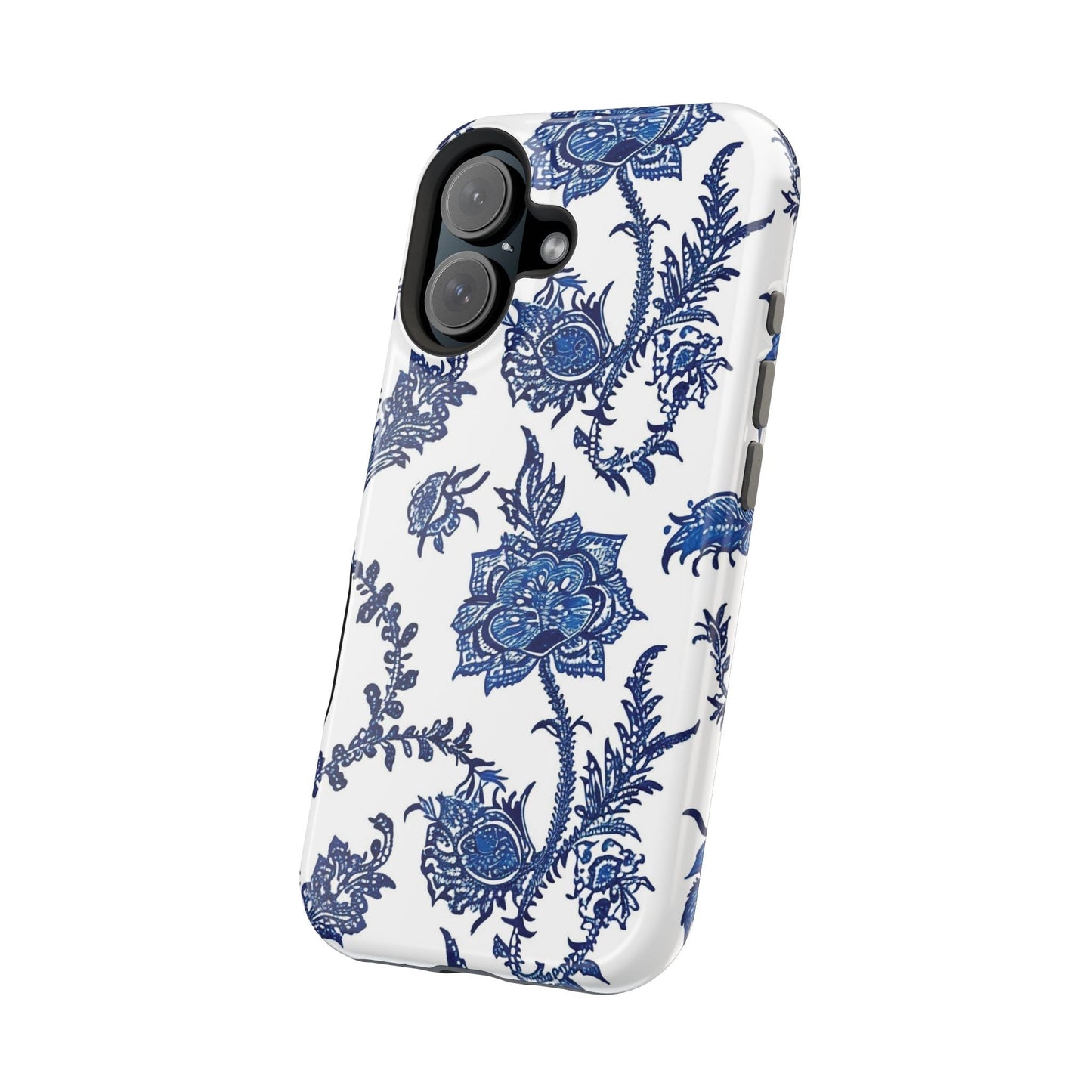 Blue Floral Magnetic Impact - Resistant Phone Case - DIGITAL X