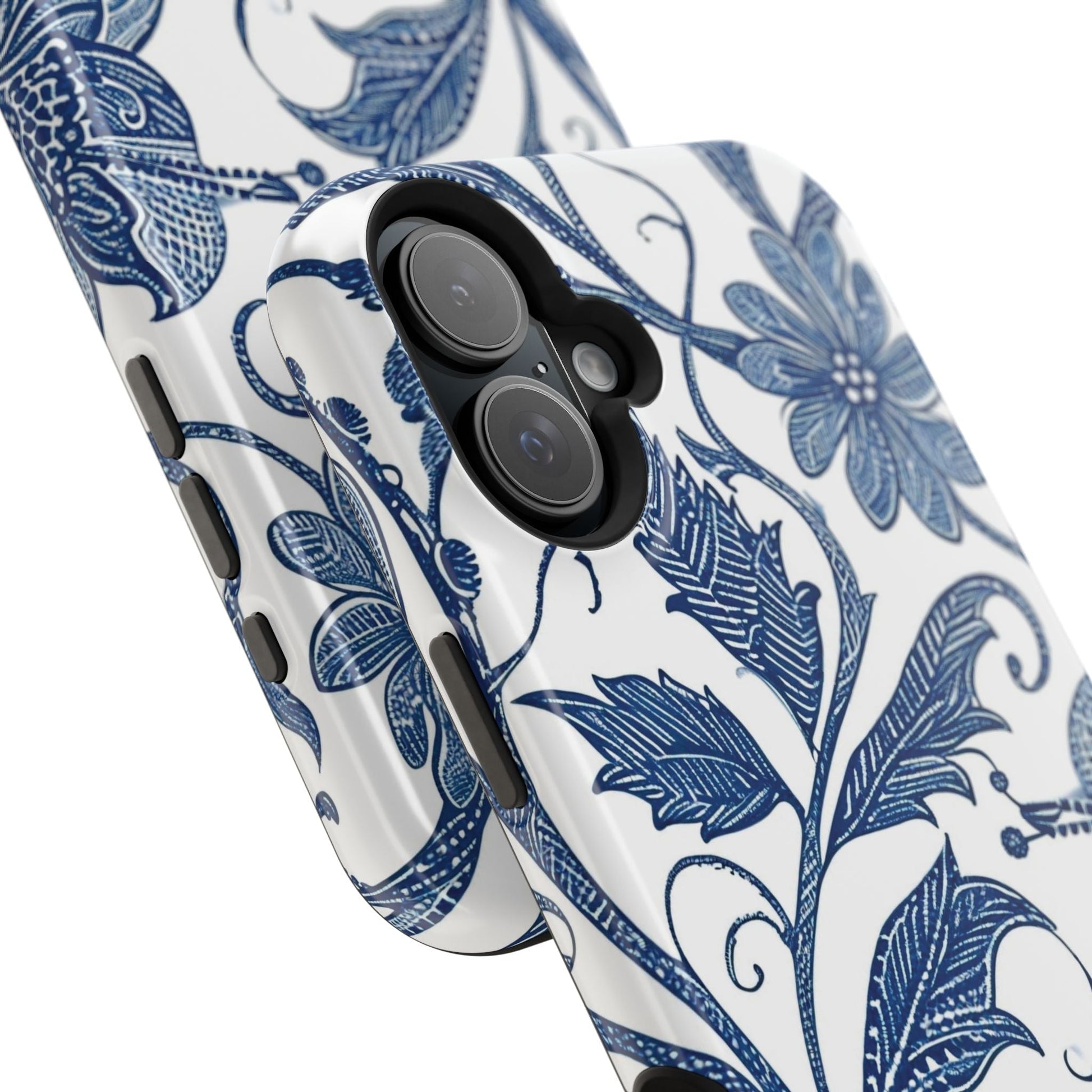 Blue Floral Magnetic Impact - Resistant Phone Case - DIGITAL X
