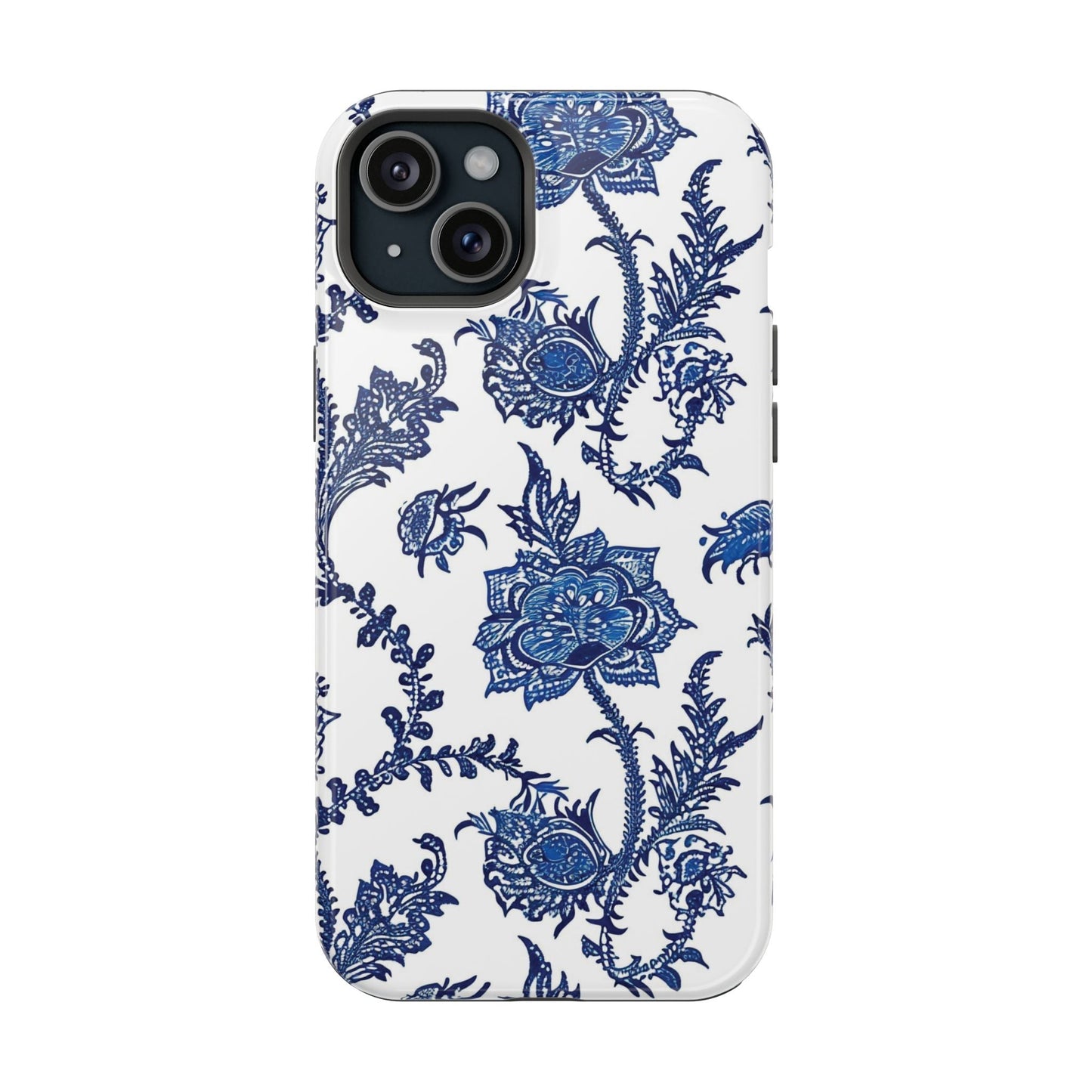 Blue Floral Magnetic Impact - Resistant Phone Case - DIGITAL X
