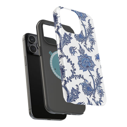 Blue Floral Magnetic Impact - Resistant Phone Case - DIGITAL X