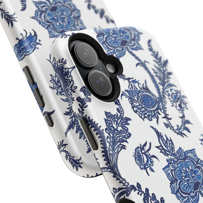 Blue Floral Magnetic Impact - Resistant Phone Case - DIGITAL X