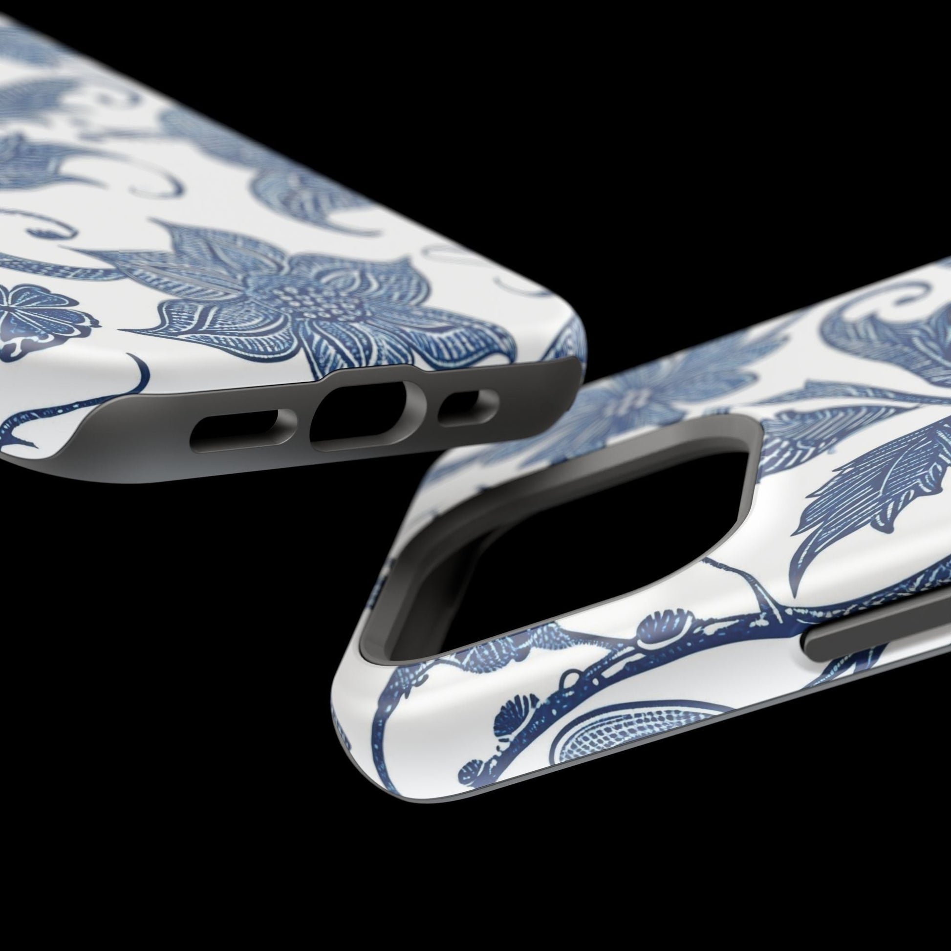 Blue Floral Magnetic Impact - Resistant Phone Case - DIGITAL X