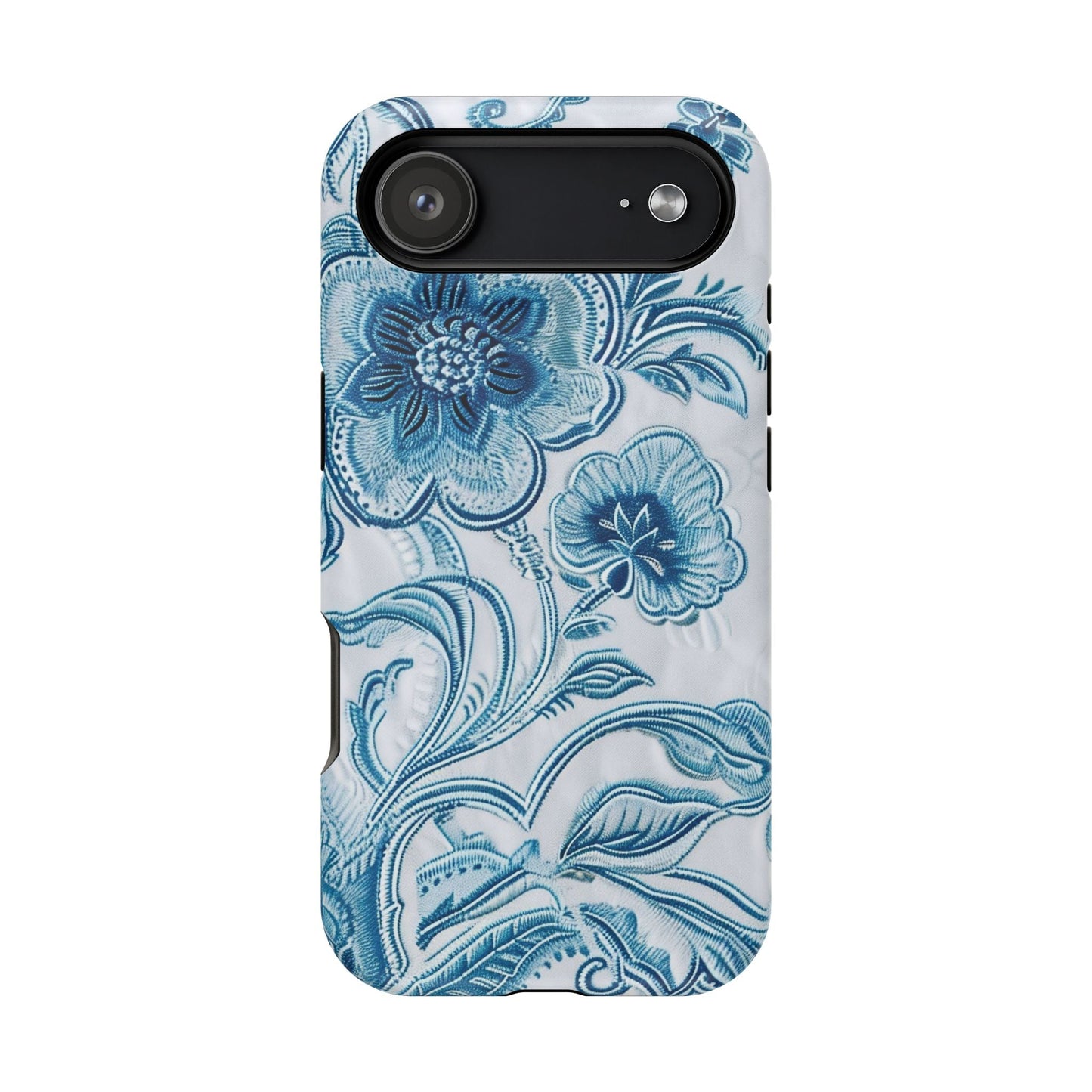 Blue Floral Magnetic Impact - Resistant Phone Case - DIGITAL X