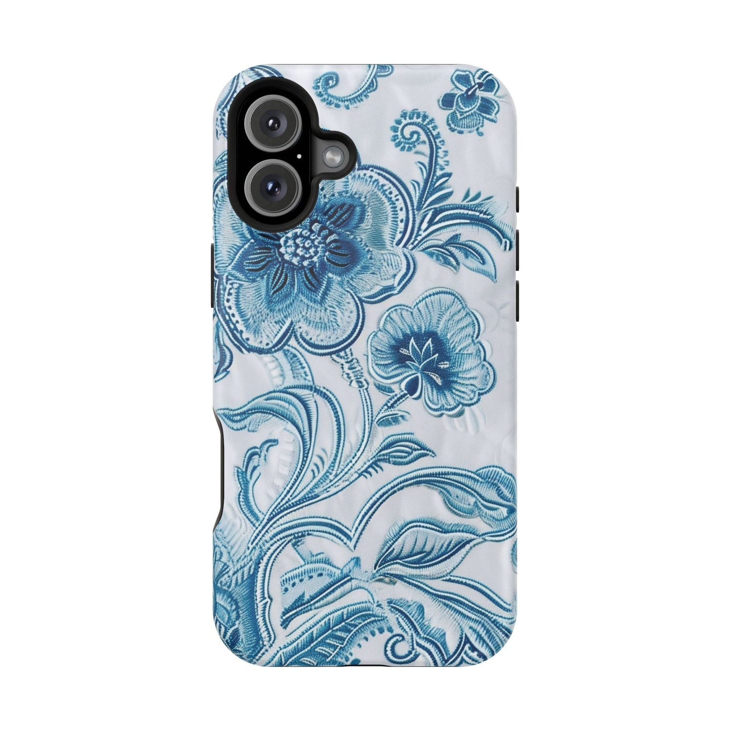 Blue Floral Magnetic Impact - Resistant Phone Case - DIGITAL X