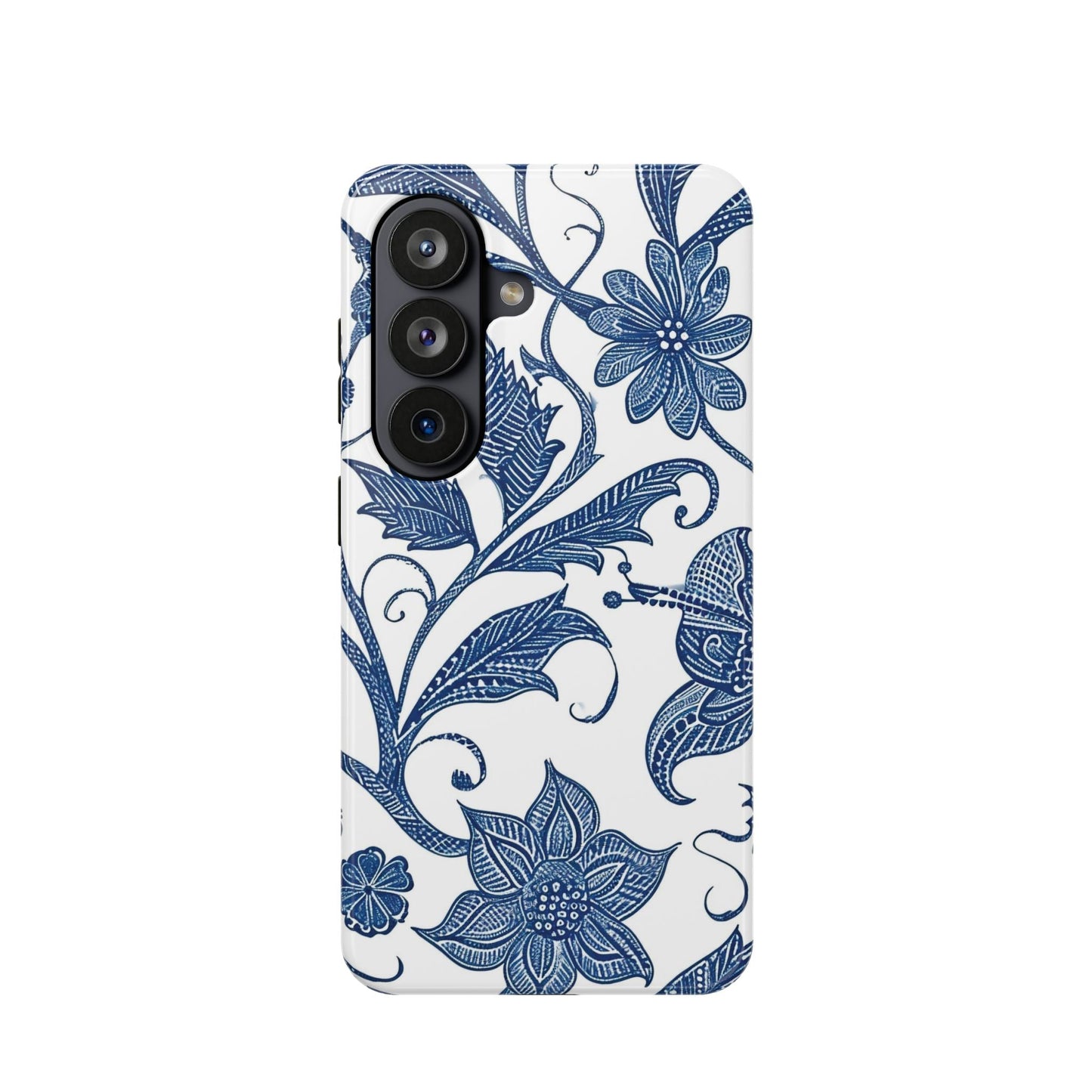 Blue Floral Magnetic Impact - Resistant Phone Case - DIGITAL X