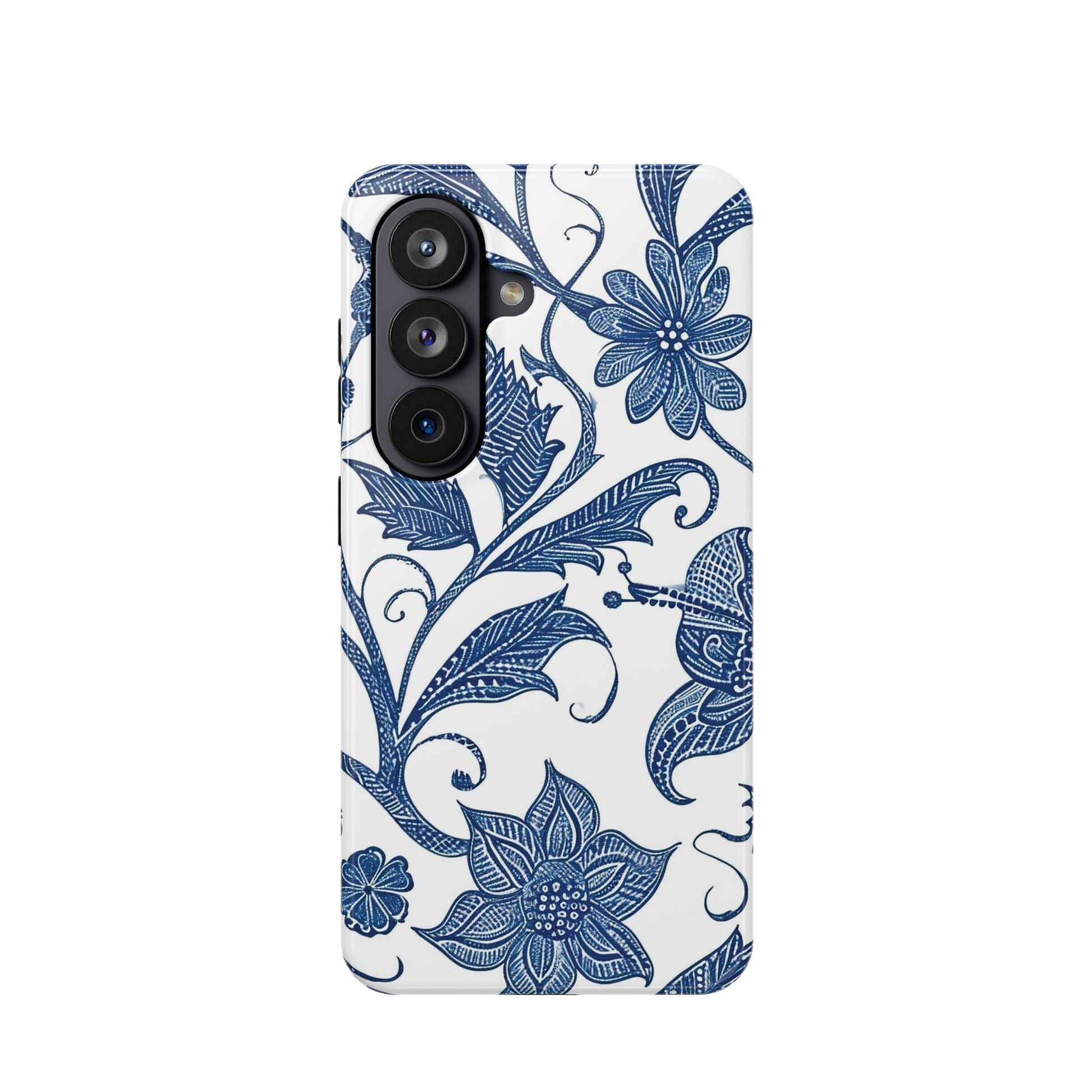 Blue Floral Magnetic Impact - Resistant Phone Case - DIGITAL X