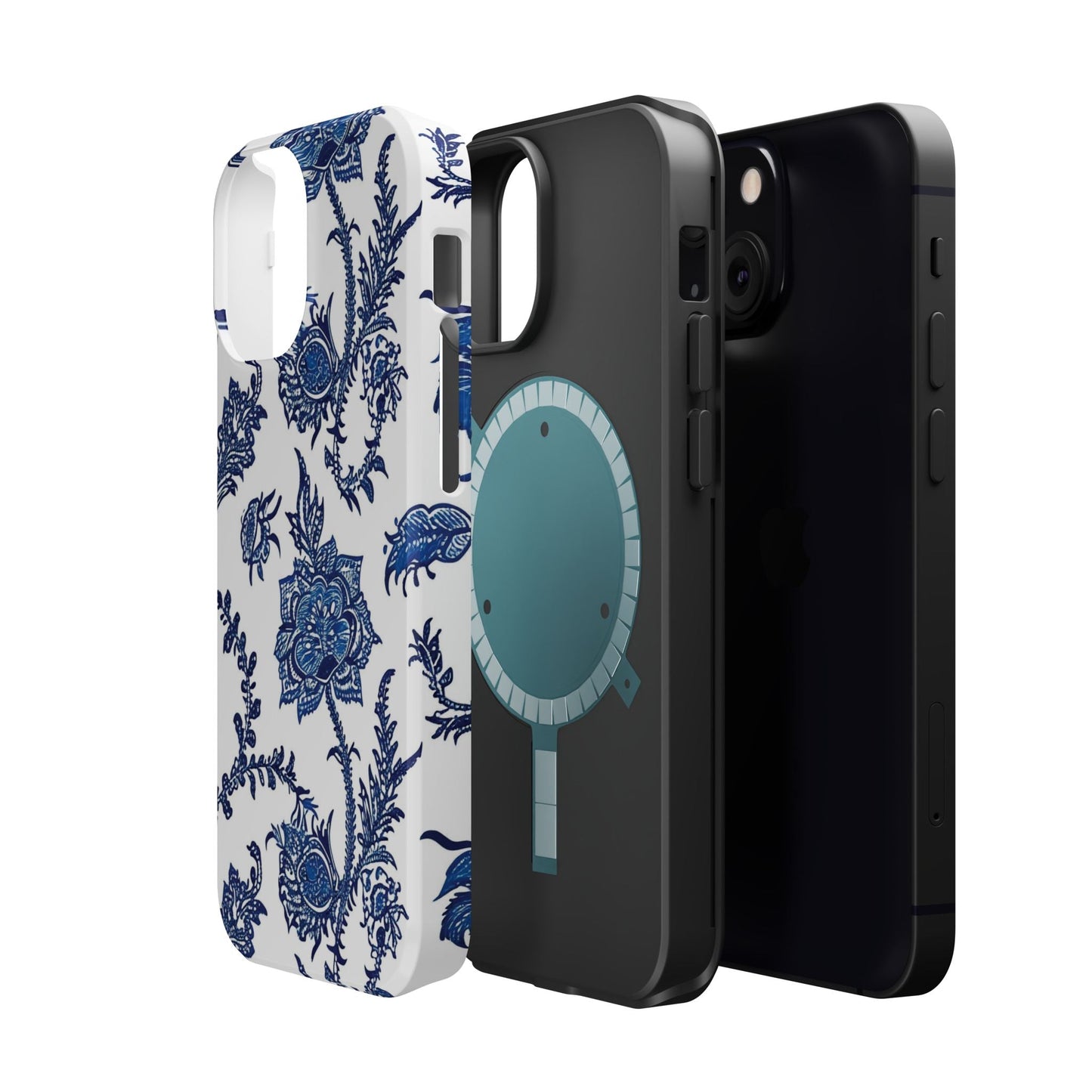 Blue Floral Magnetic Impact - Resistant Phone Case - DIGITAL X