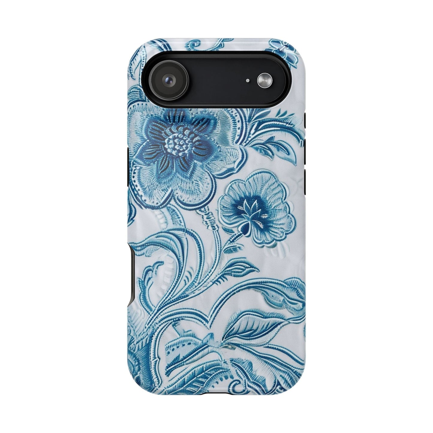 Blue Floral Magnetic Impact - Resistant Phone Case - DIGITAL X