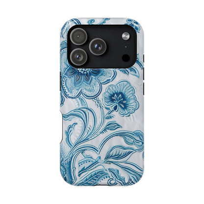 Blue Floral Magnetic Impact - Resistant Phone Case - DIGITAL X