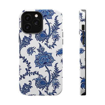 Blue Floral Magnetic Impact - Resistant Phone Case - DIGITAL X