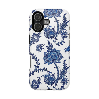 Blue Floral Magnetic Impact - Resistant Phone Case - DIGITAL X