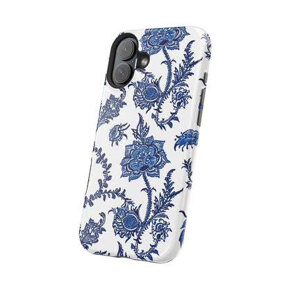 Blue Floral Magnetic Impact - Resistant Phone Case - DIGITAL X