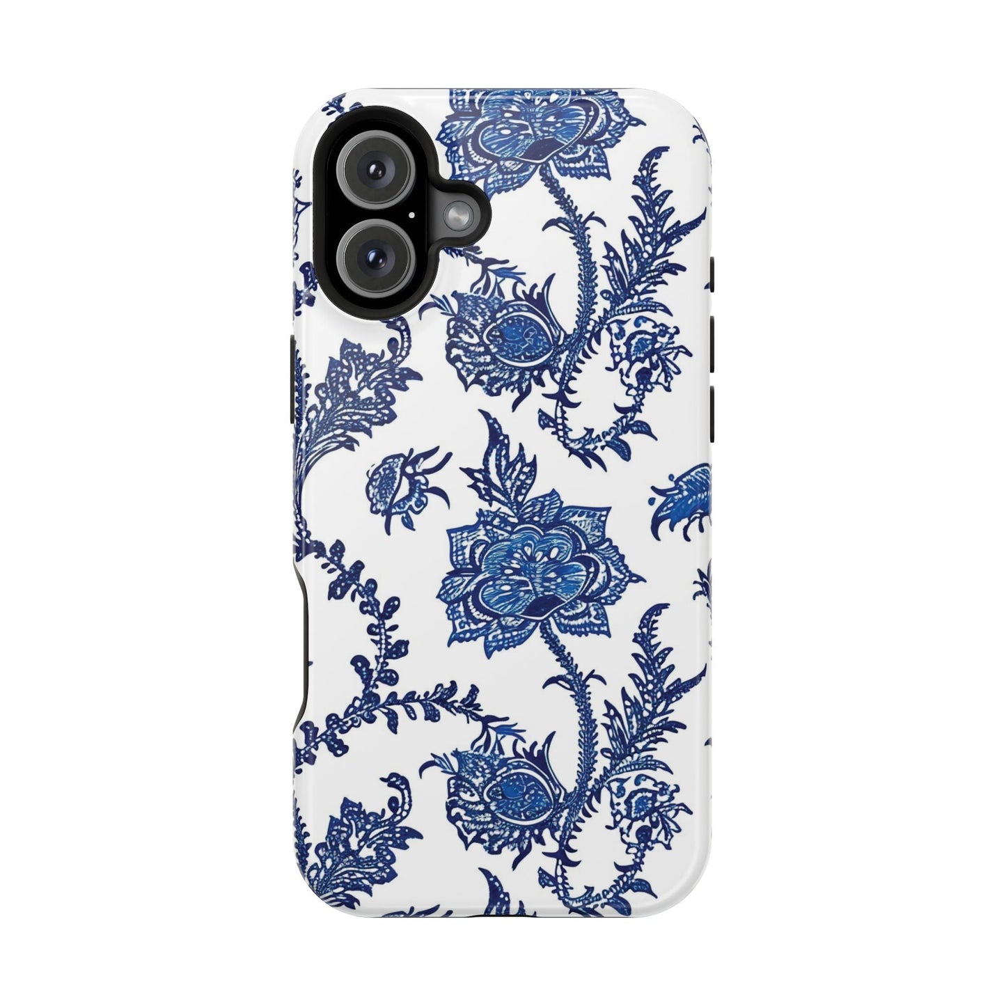 Blue Floral Magnetic Impact - Resistant Phone Case - DIGITAL X