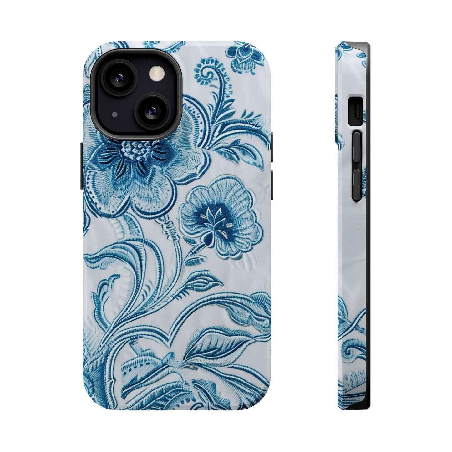 Blue Floral Magnetic Impact - Resistant Phone Case - DIGITAL X