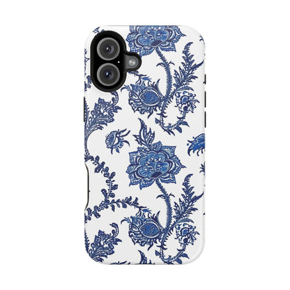 Blue Floral Magnetic Impact - Resistant Phone Case - DIGITAL X