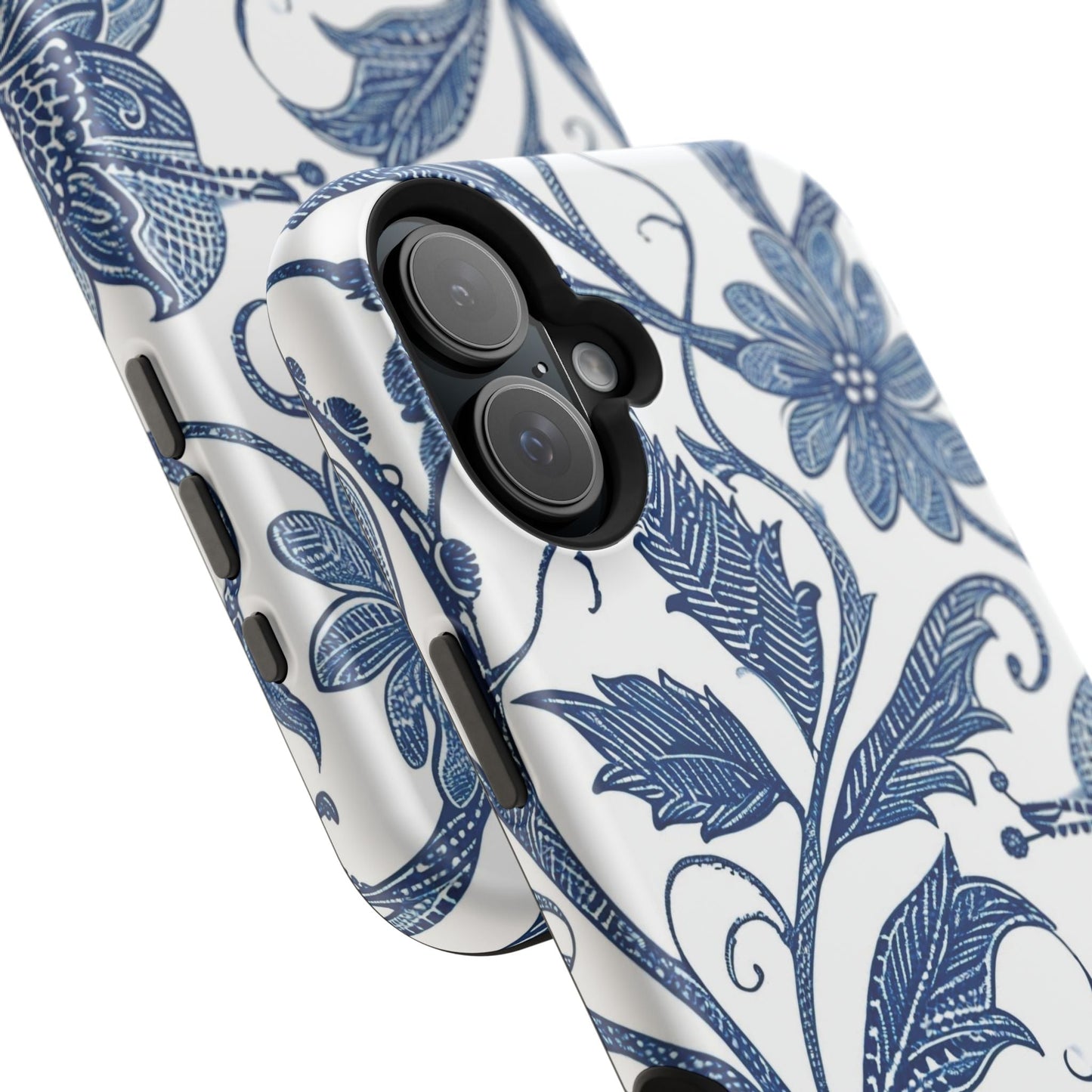 Blue Floral Magnetic Impact - Resistant Phone Case - DIGITAL X