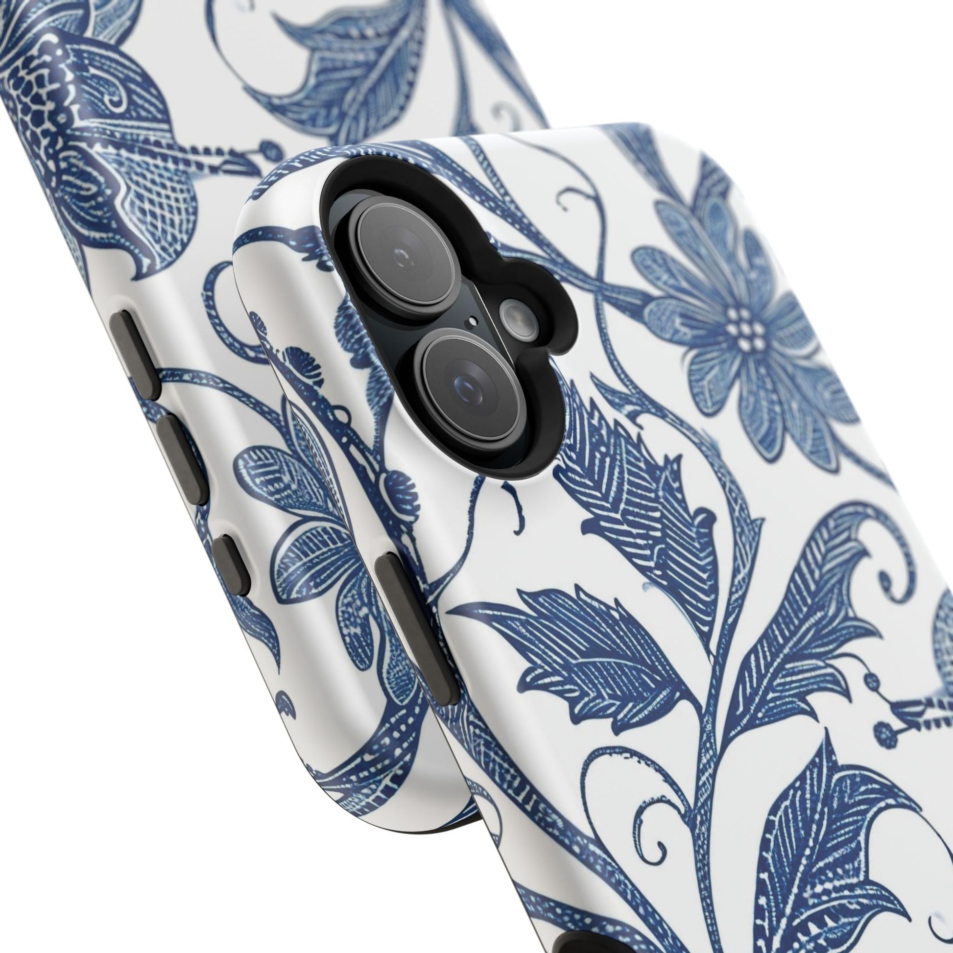 Blue Floral Magnetic Impact - Resistant Phone Case - DIGITAL X